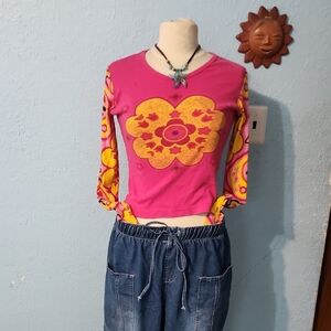 Colorful Long Sleeve Women's Top